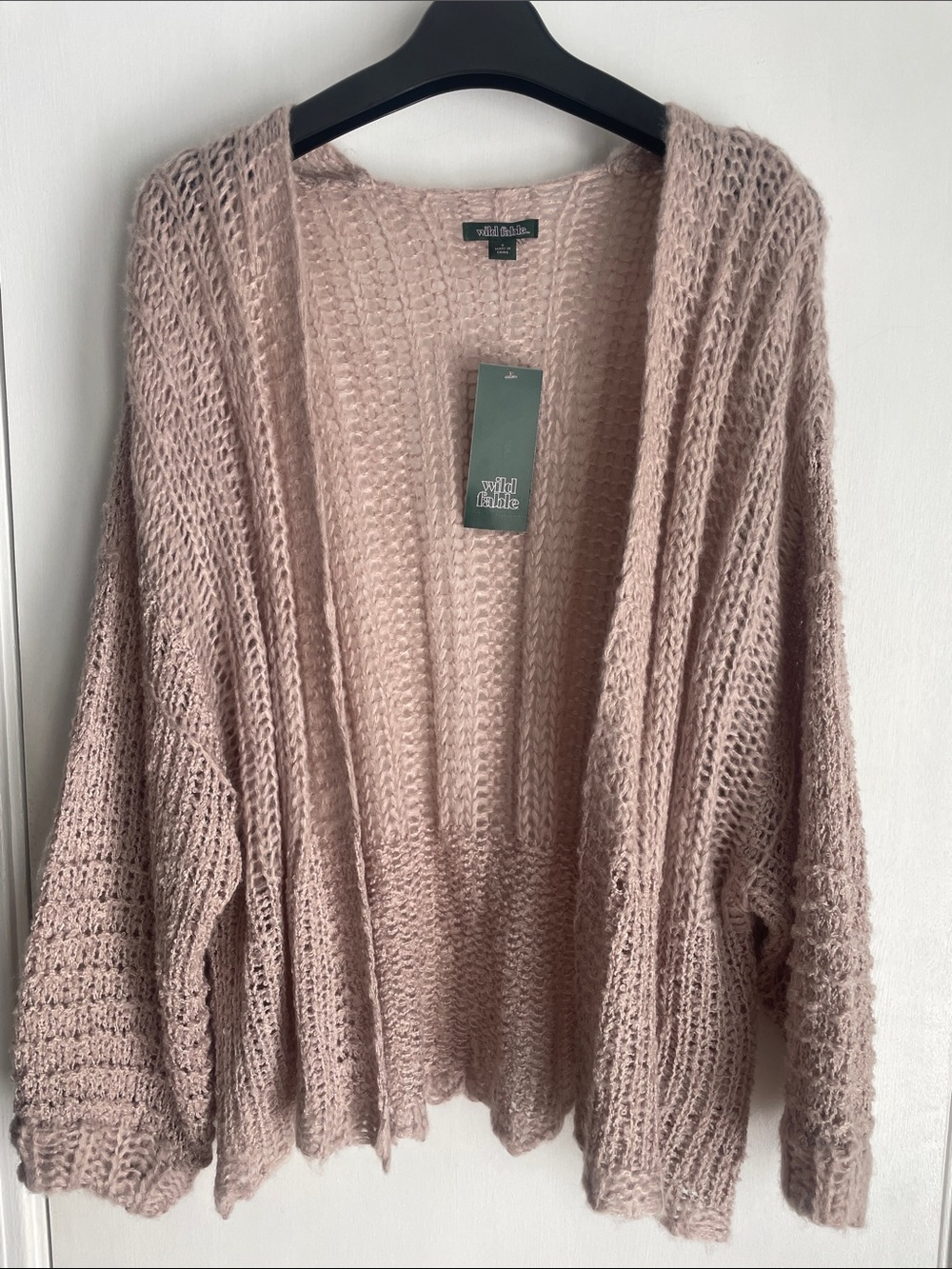 wild fable Blush Pink Open-Front Chunky Knit Cardigan